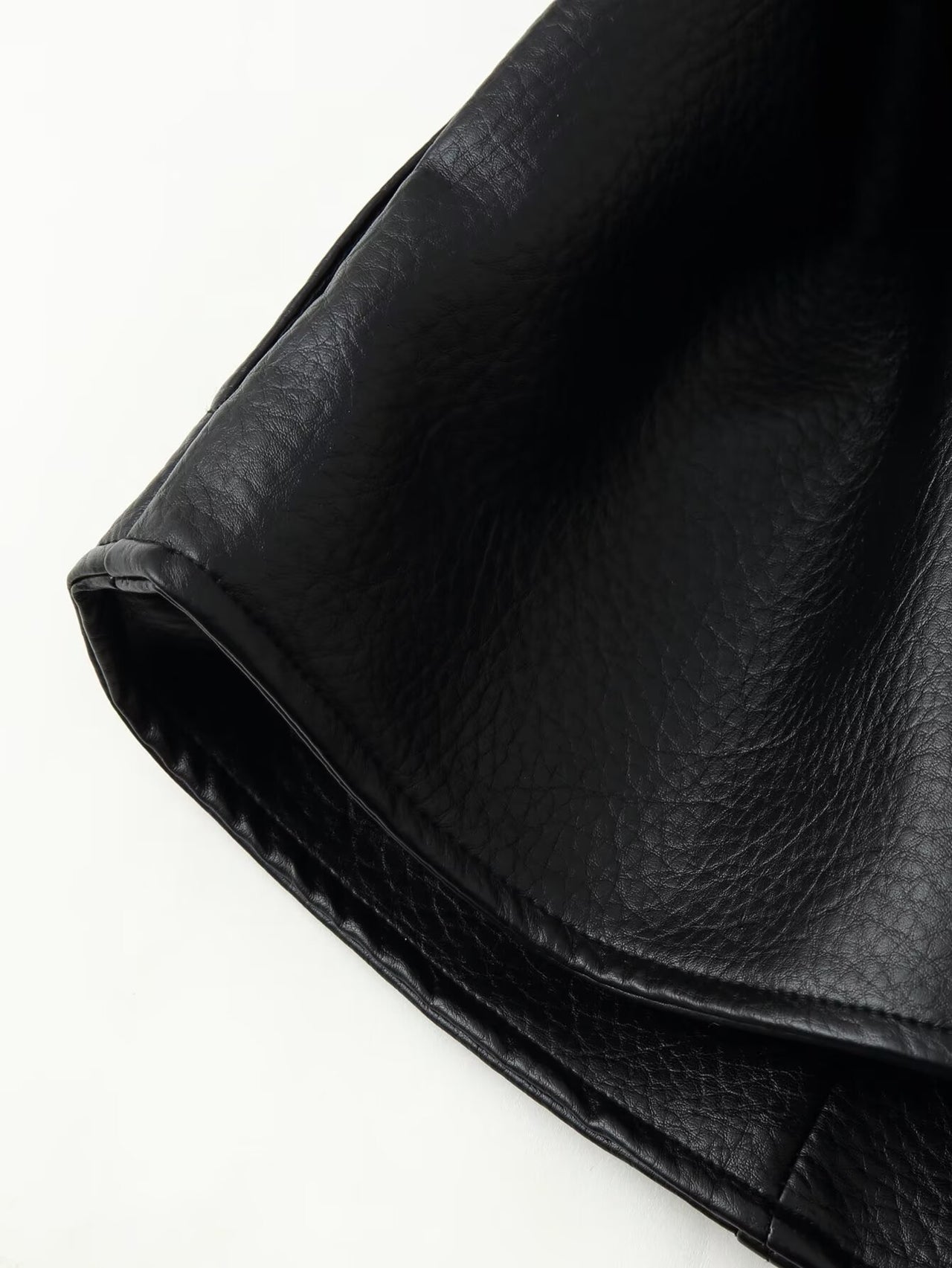 Women Clothing Fashionable All Match Design Matching Belt Leather Coat
