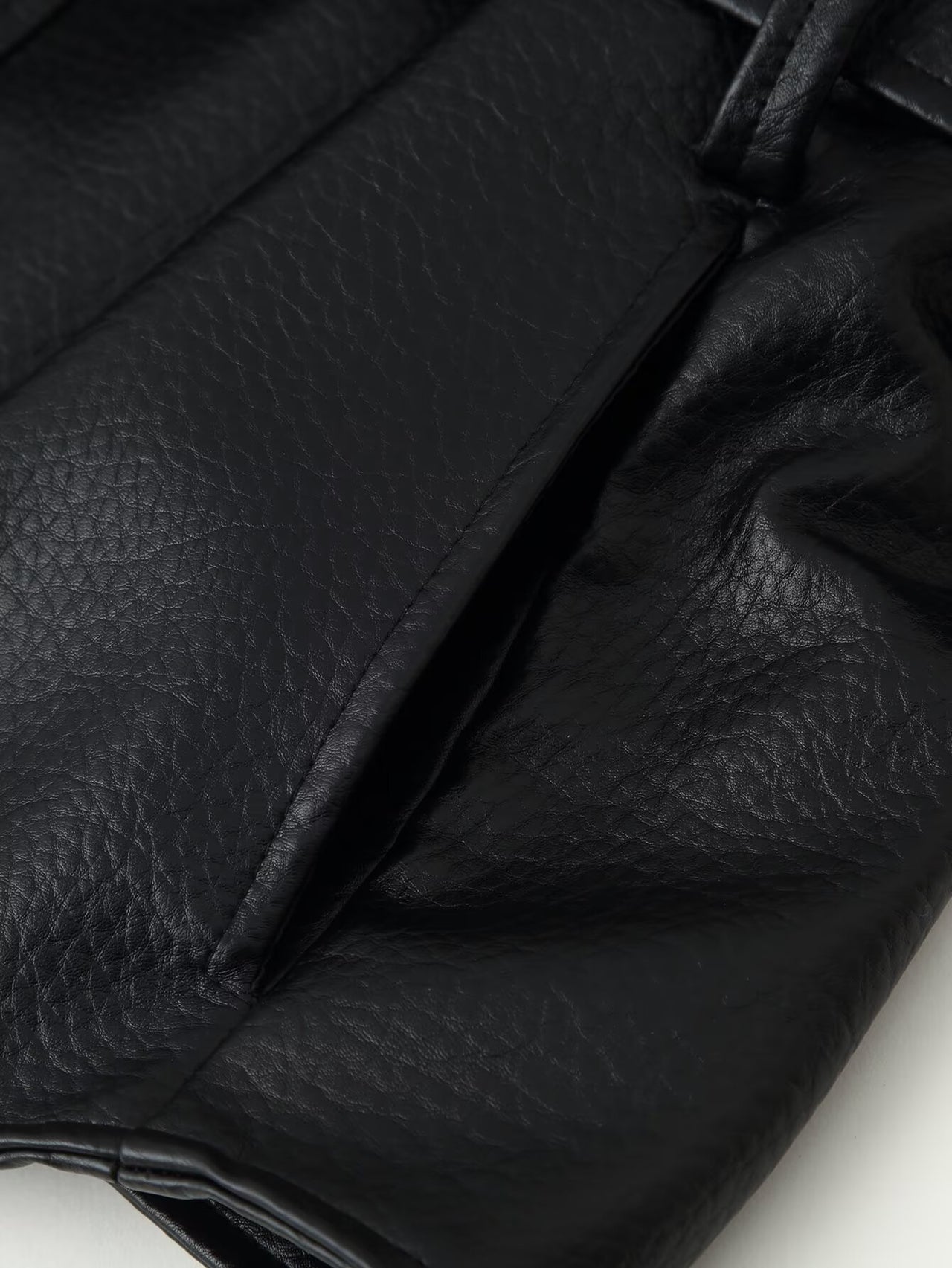 Women Clothing Fashionable All Match Design Matching Belt Leather Coat