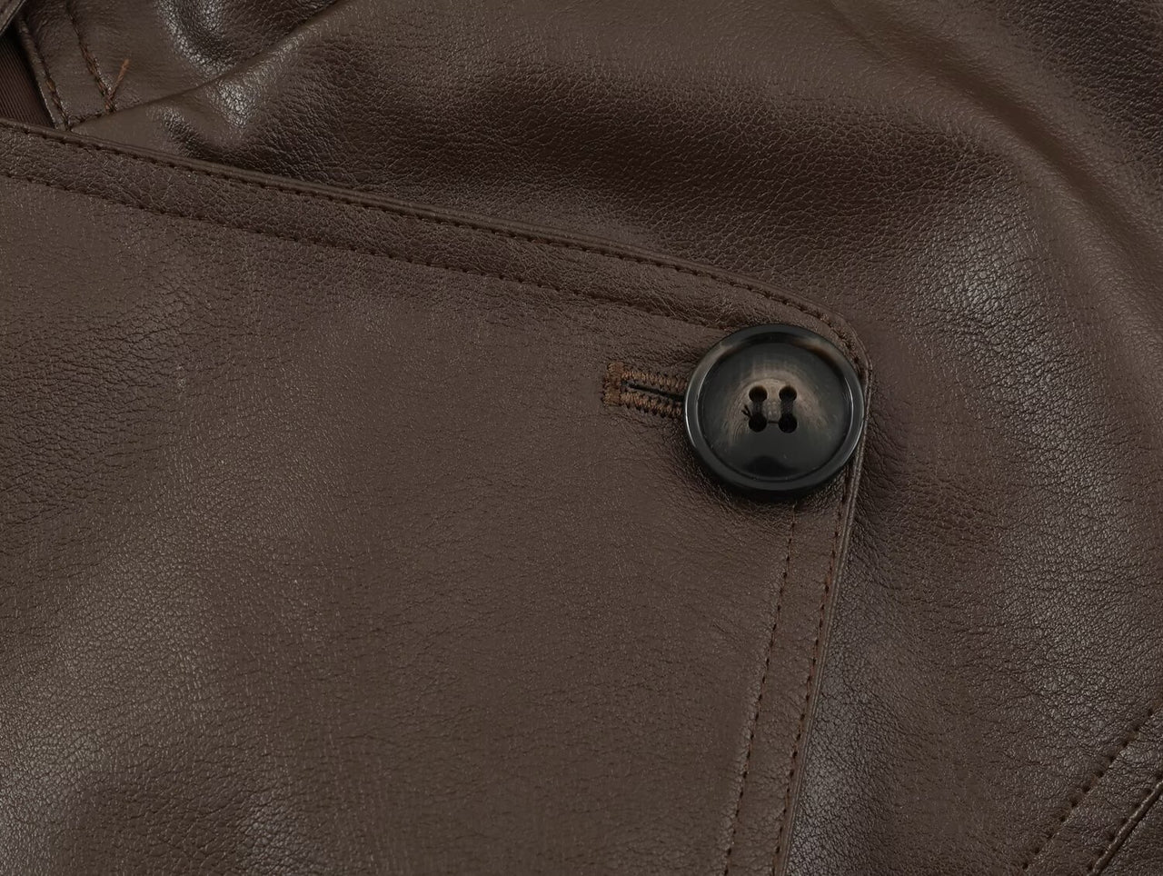 Women Clothing Polo Collar Lace up Waist Leather Jacket