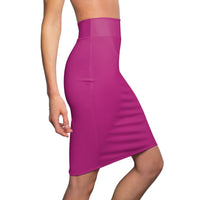Candy Pink High-Waist LEM Pencil Skirt — Sleek Office & Evening Wear - Modestly Vogue 