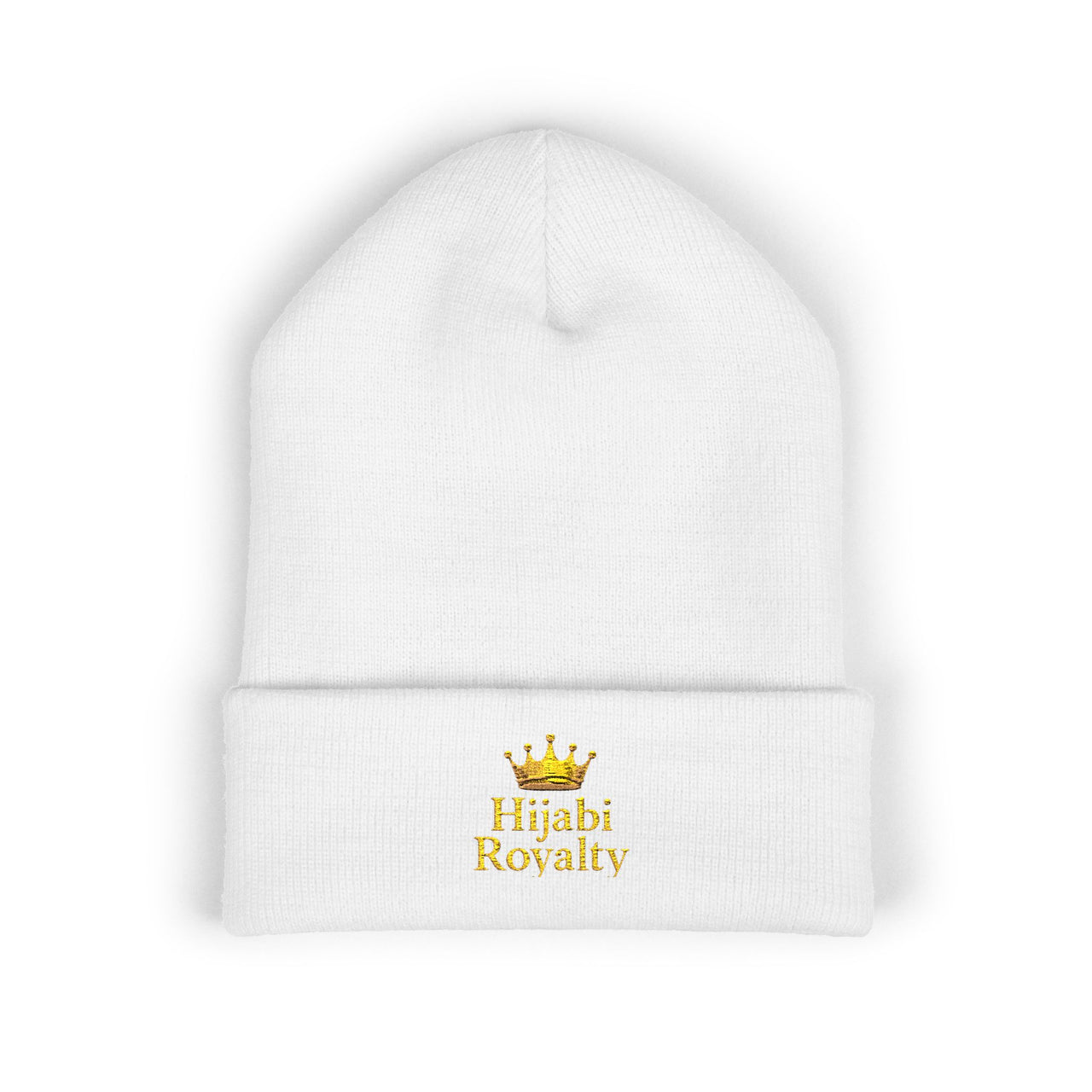 Hijabi Royalty™ Embroidered Beanie — Classic Cuffed Winter Hat