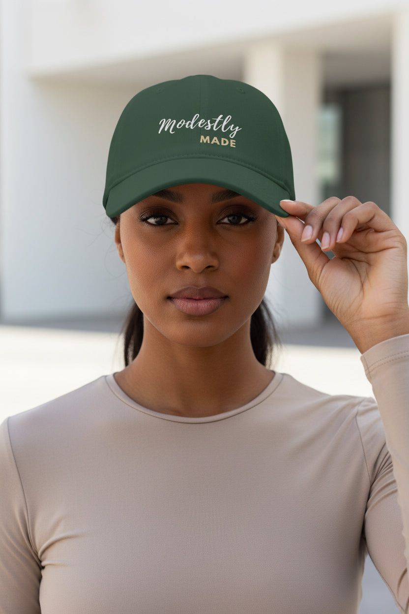 Modestly Made  Low Profile Statement Baseball Cap Modest Mindset Collection - Modestly Vogue 