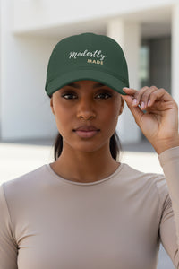 Modestly Made  Low Profile Statement Baseball Cap Modest Mindset Collection - Modestly Vogue 