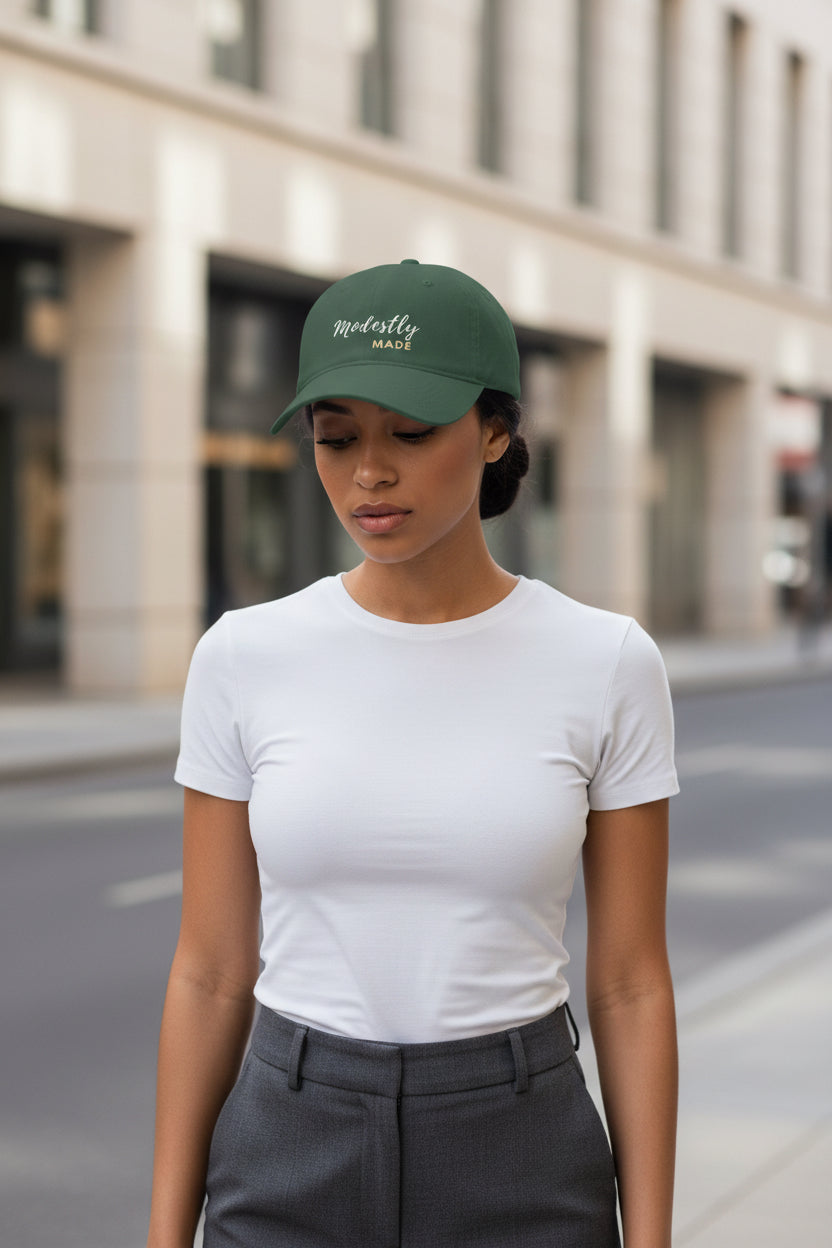 Modestly Made  Low Profile Statement Baseball Cap Modest Mindset Collection - Modestly Vogue 