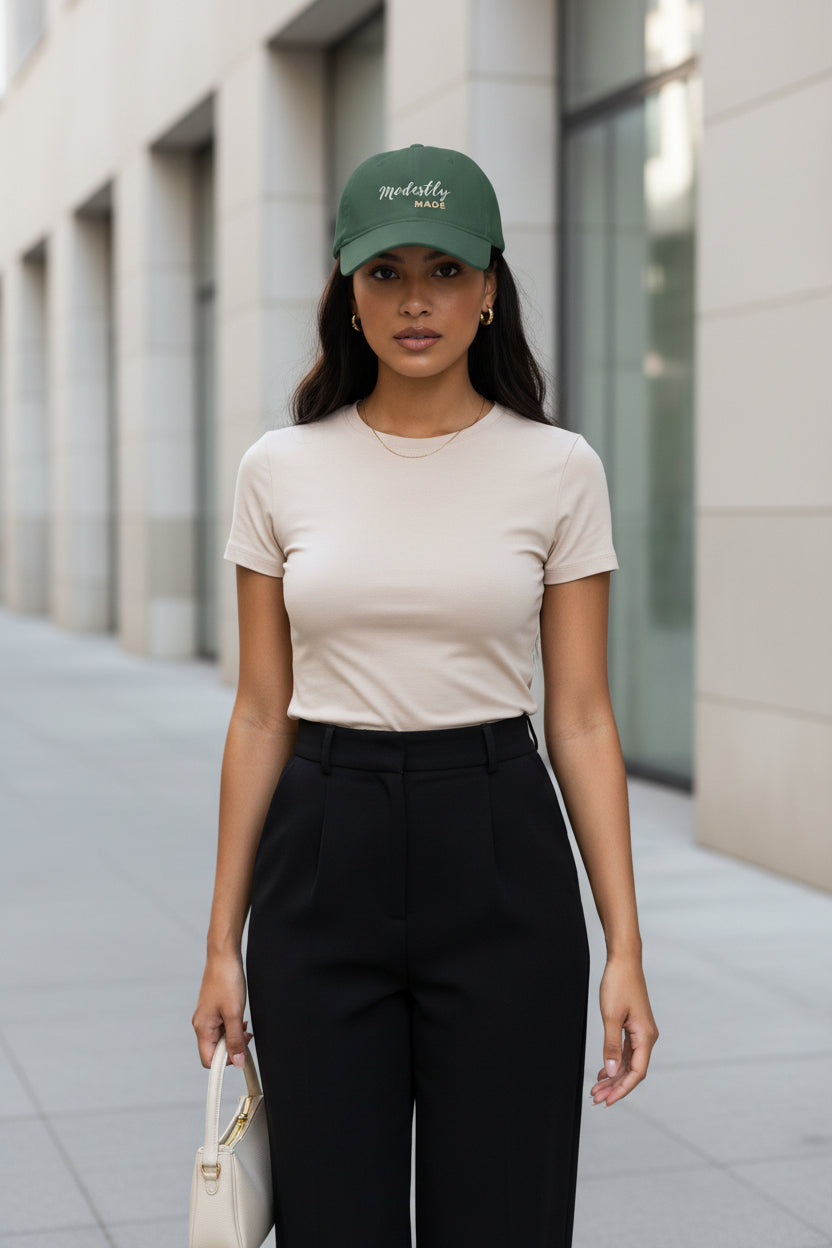 Modestly Made  Low Profile Statement Baseball Cap Modest Mindset Collection - Modestly Vogue 