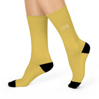 LEM™ Butter Yellow Signature Cushioned Crew Socks - Modestly Vogue 
