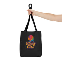 Colorful Hijabi Girl Tote Bag - Stylish and Functional for Every Occasion BLACK