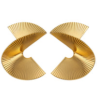 Personality Irregular Spiral Fan Leaf Earrings - Modestly Vogue 