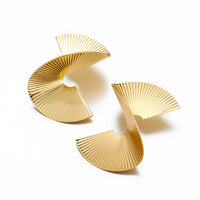 Personality Irregular Spiral Fan Leaf Earrings - Modestly Vogue 