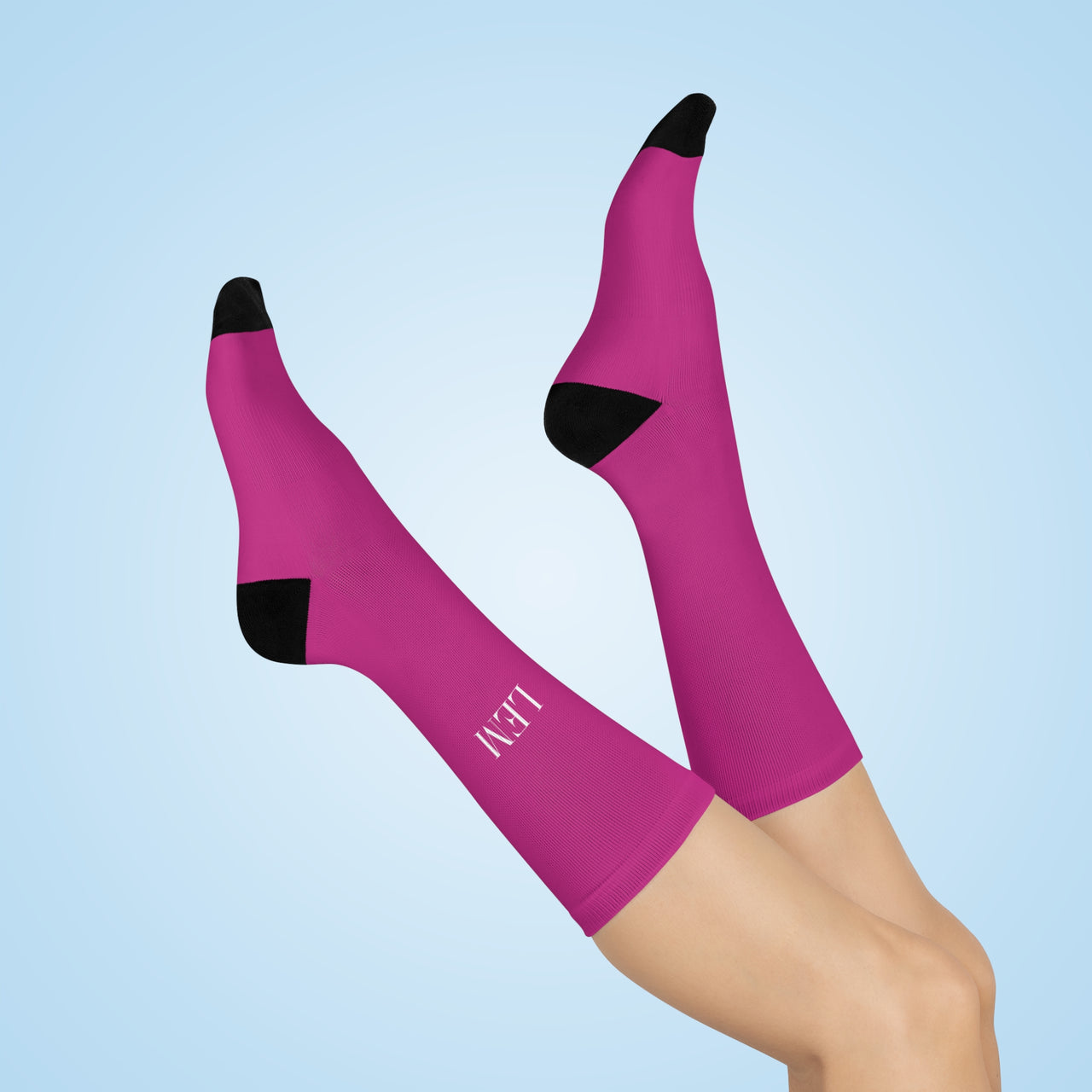 LEM™ Candy Pink Signature  Cushioned Crew Socks - Modestly Vogue 