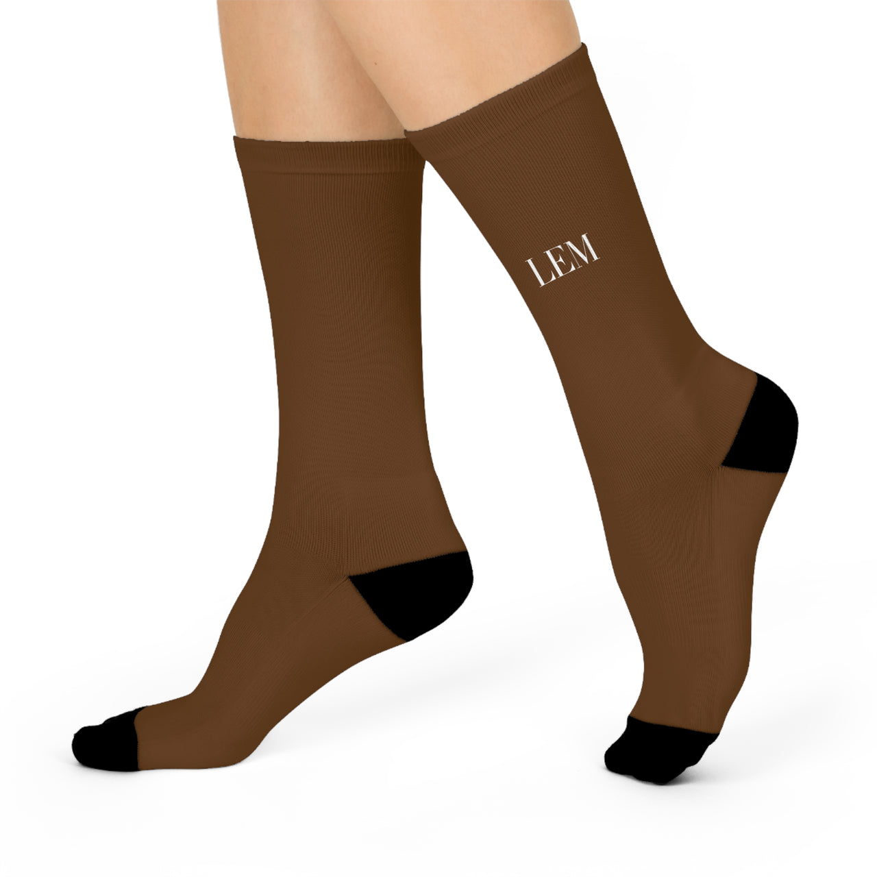 LEM™ Brown Signature  Cushioned Crew Socks - Modestly Vogue 