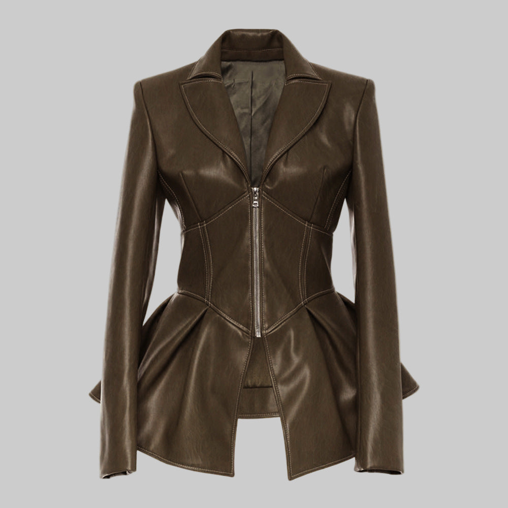European And American Pu Leather Good Quality Leather Jacket - Modestly Vogue 