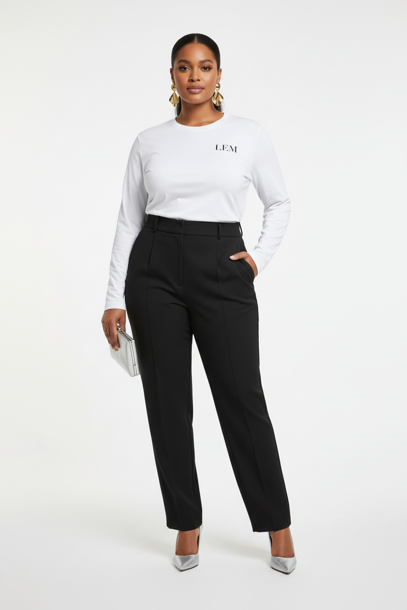 LEM' Essential Edit Long Sleeve Tee | Black - Modestly Vogue 