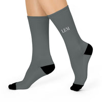 LEM™ Grey Signature  Cushioned Crew Socks - Modestly Vogue 
