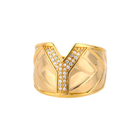 Personalized Gold Stone Initial Ring | Modestly Vogue - Modestly Vogue 