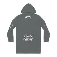 Hijabi Energy  Hoodie Dress — ' Hijabi Girl’' Cozy Women's Pullover Grey