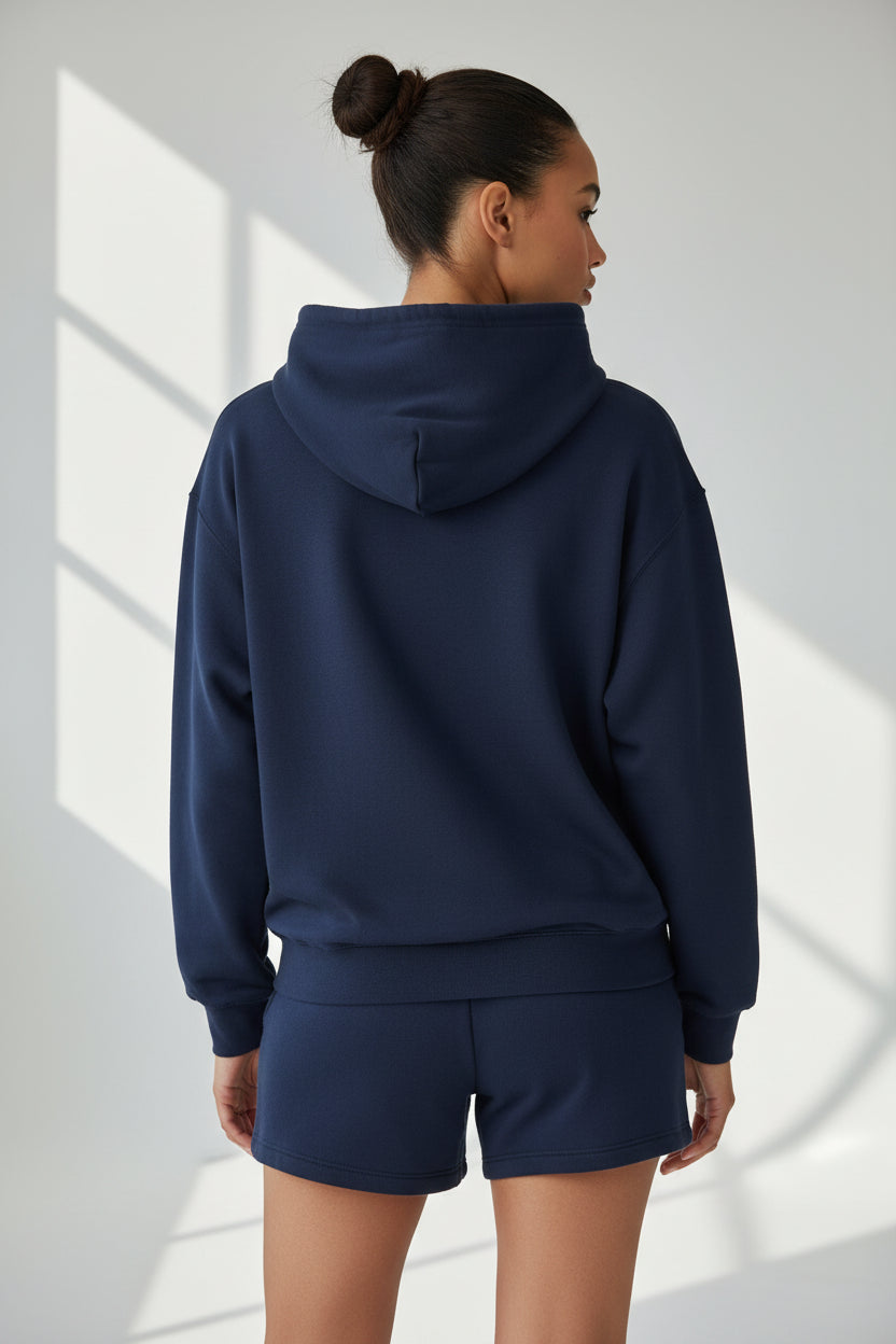 LEM Midnight Navy Full-Zip Hoodie - Modestly Vogue 