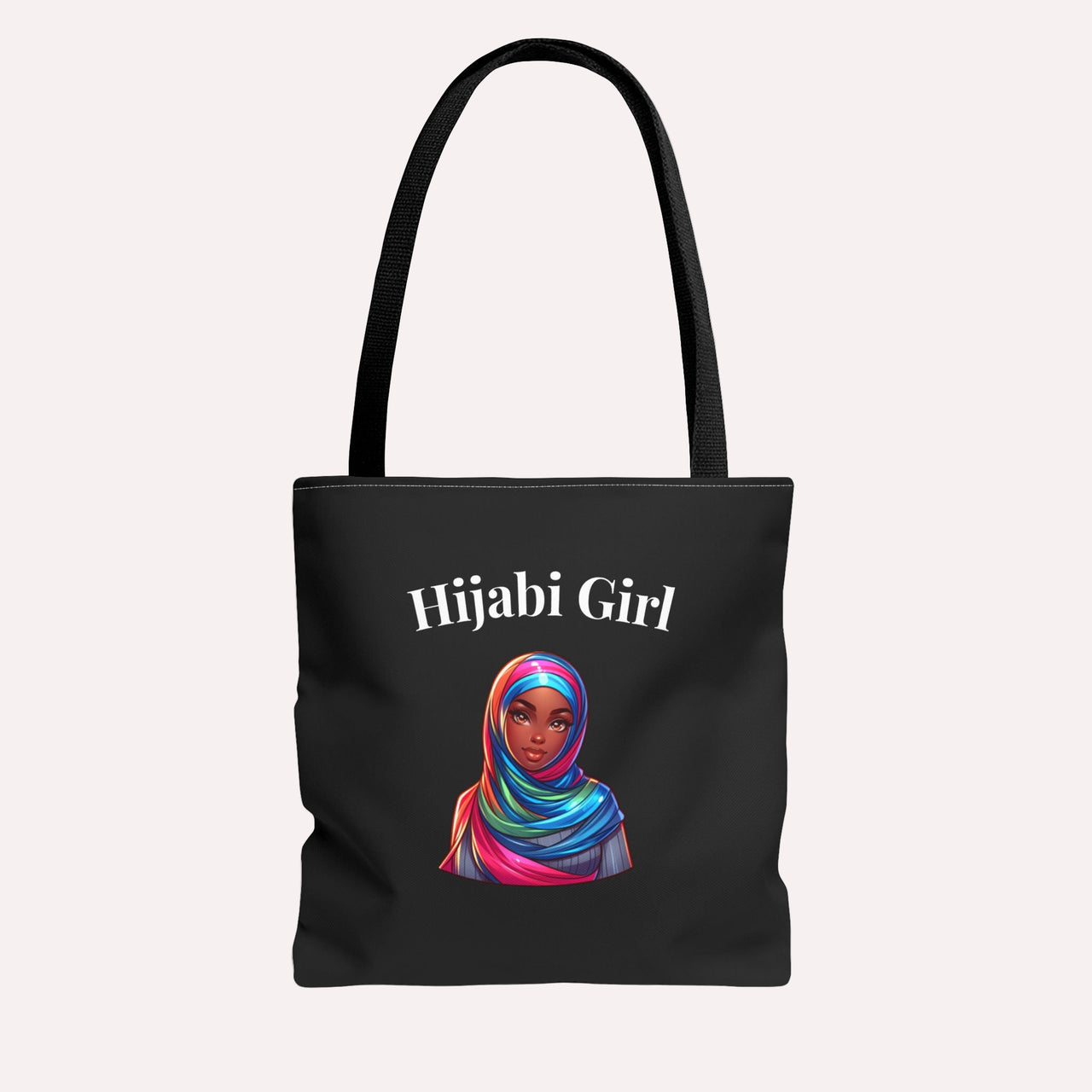 Colorful Hijabi Girl Tote Bag - Stylish and Functional for Every Occasion BLACK - Modestly Vogue 