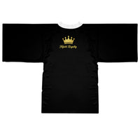 Hijabi Royalty™ Noir Edition Kimono Robe – Luxury Spa Long Sleeve Robe with Crown Logo