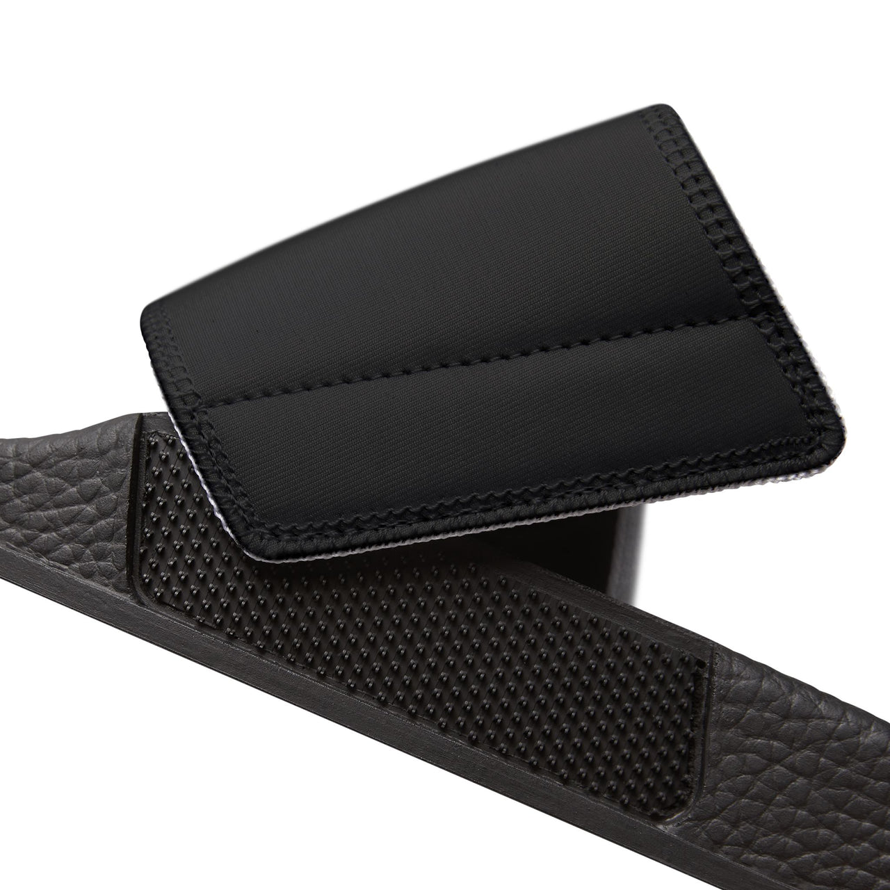 Women's Removable-Strap Slide Sandals Hijabi Royalty™ — Adjustable White Faux-Leather Pool & Casual Slides