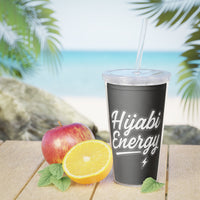 Black Hijabi Energy™ Reusable Plastic Tumbler with Straw – Everyday Hydration Cup