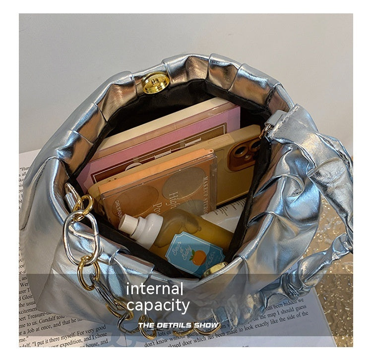 Fashionable Simple Glossy Women's Shoulder Bag - Modestly Vogue 