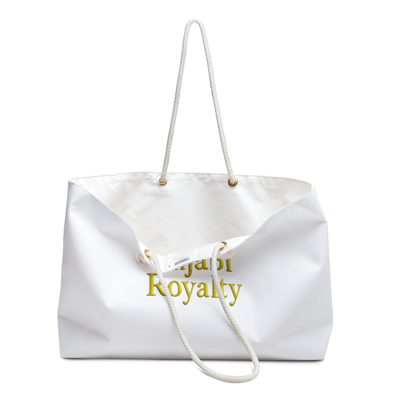 Hijabi Royalty™ White Weekender Bag — Gold Crown Travel Tote - Modestly Vogue 