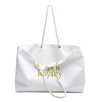 Hijabi Royalty™ White Weekender Bag — Gold Crown Travel Tote - Modestly Vogue 