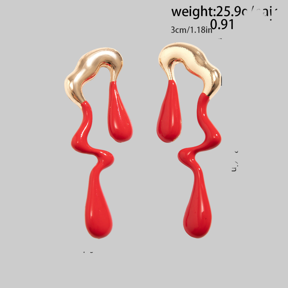 Women's Liquid Metallic Water Drop Ear Studs - Modestly Vogue 