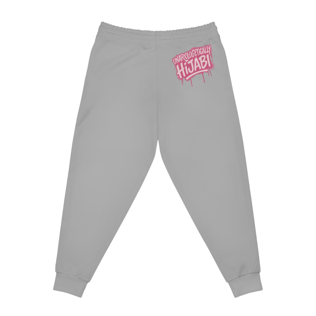 Athletic Joggers — Grey "Unapologetically Hijabi" Graphic Streetwear Sweatpants