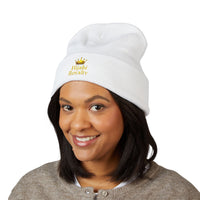 Hijabi Royalty™ Embroidered Beanie — Classic Cuffed Winter Hat