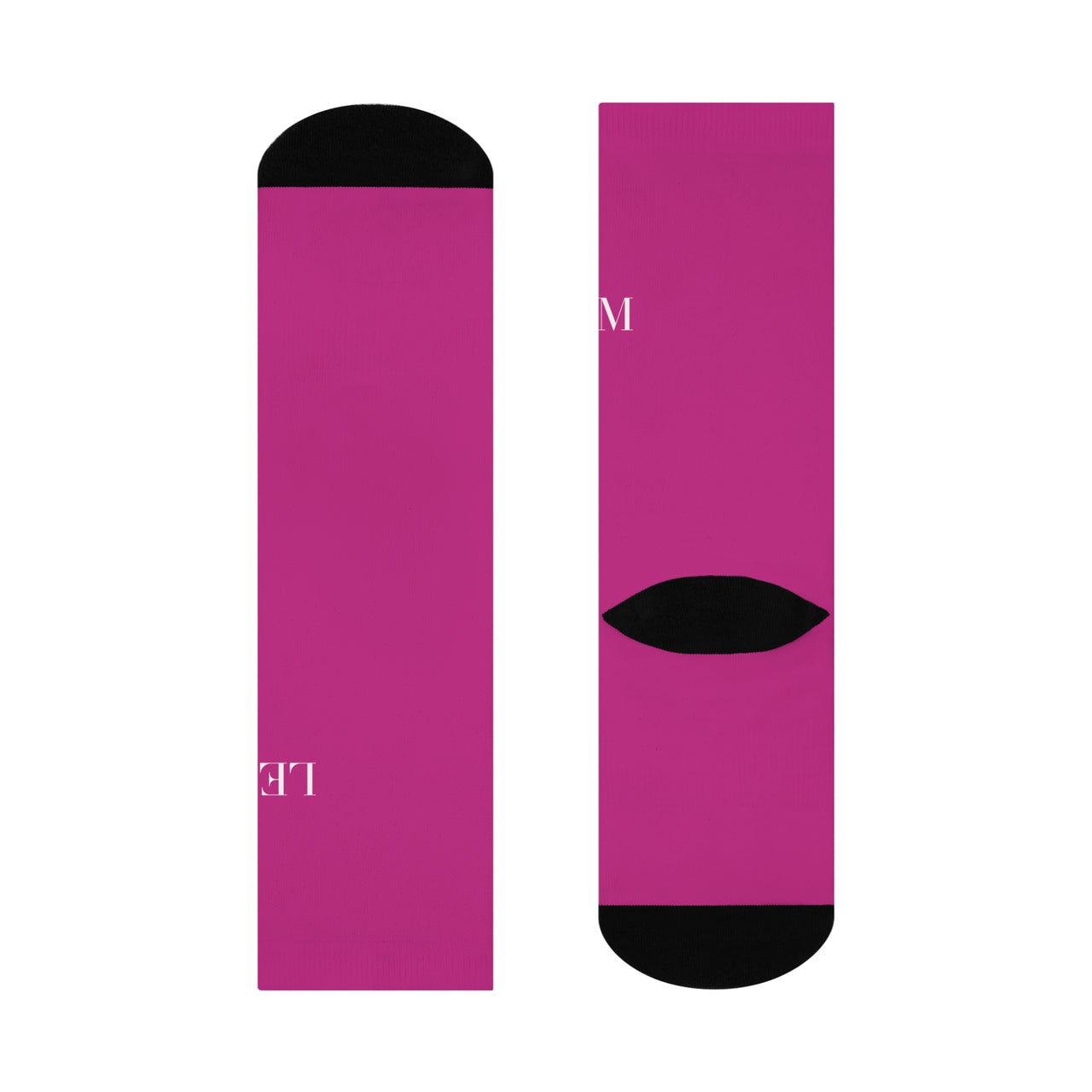 LEM™ Candy Pink Signature  Cushioned Crew Socks - Modestly Vogue 