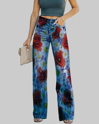 Women's Diagonal Cloth Printed Jeans - Modestly Vogue 