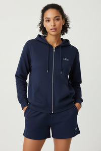 LEM Midnight Navy Full-Zip Hoodie - Modestly Vogue 