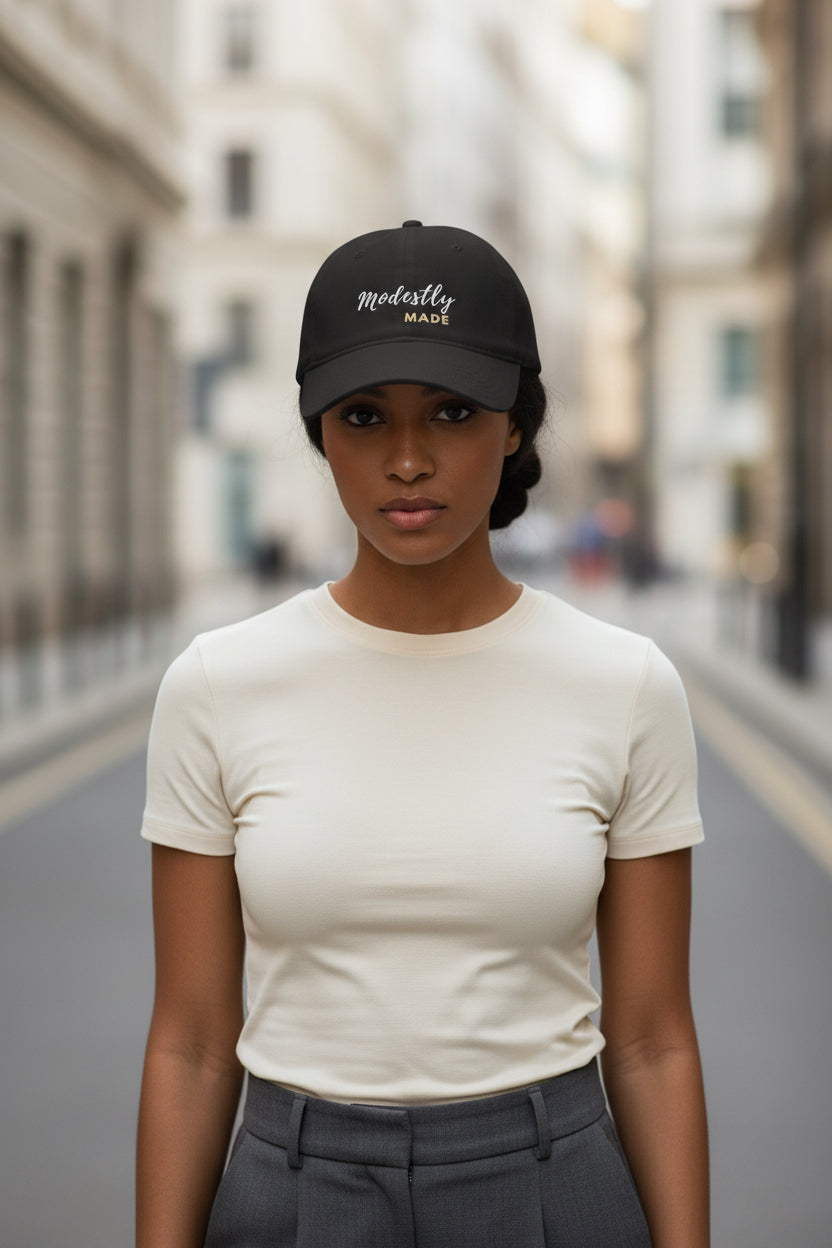 Modestly Made  Low Profile Statement Baseball Cap Modest Mindset Collection - Modestly Vogue 