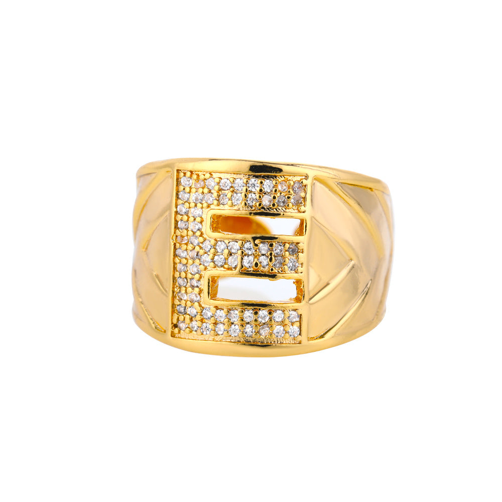 Personalized Gold Stone Initial Ring | Modestly Vogue - Modestly Vogue 