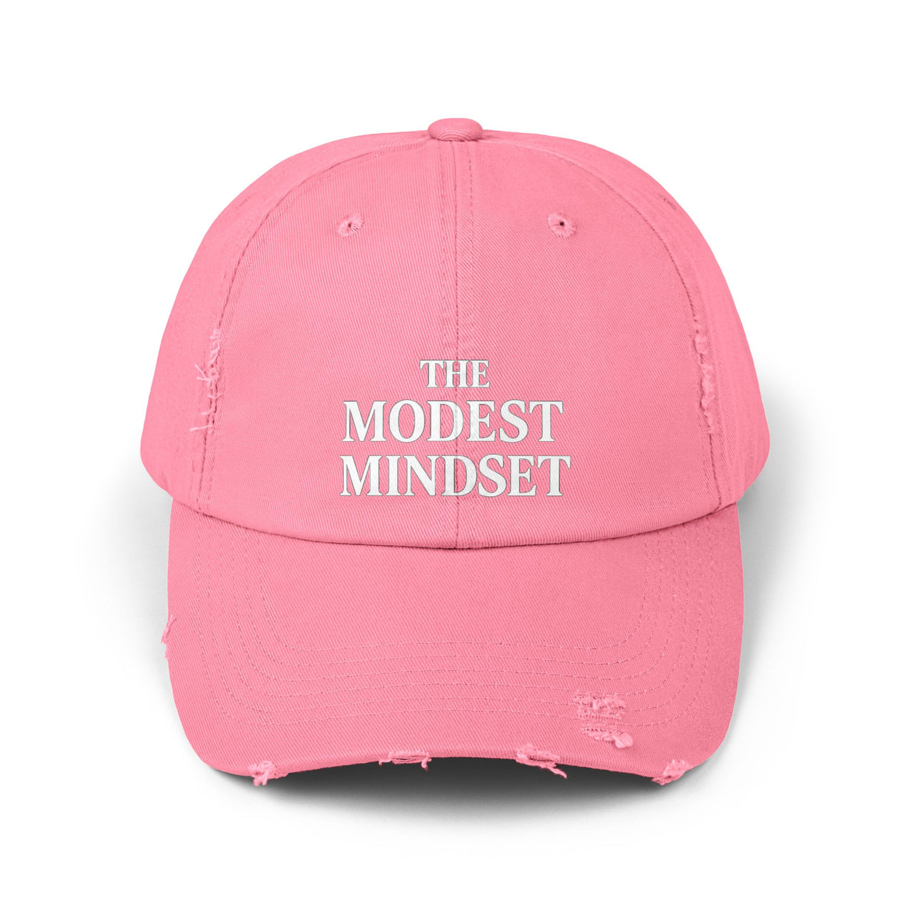 Unisex Distressed Cap – Modest Mindset Inspirational Hat for Everyday Style