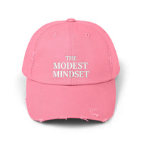 Unisex Distressed Cap – Modest Mindset Inspirational Hat for Everyday Style