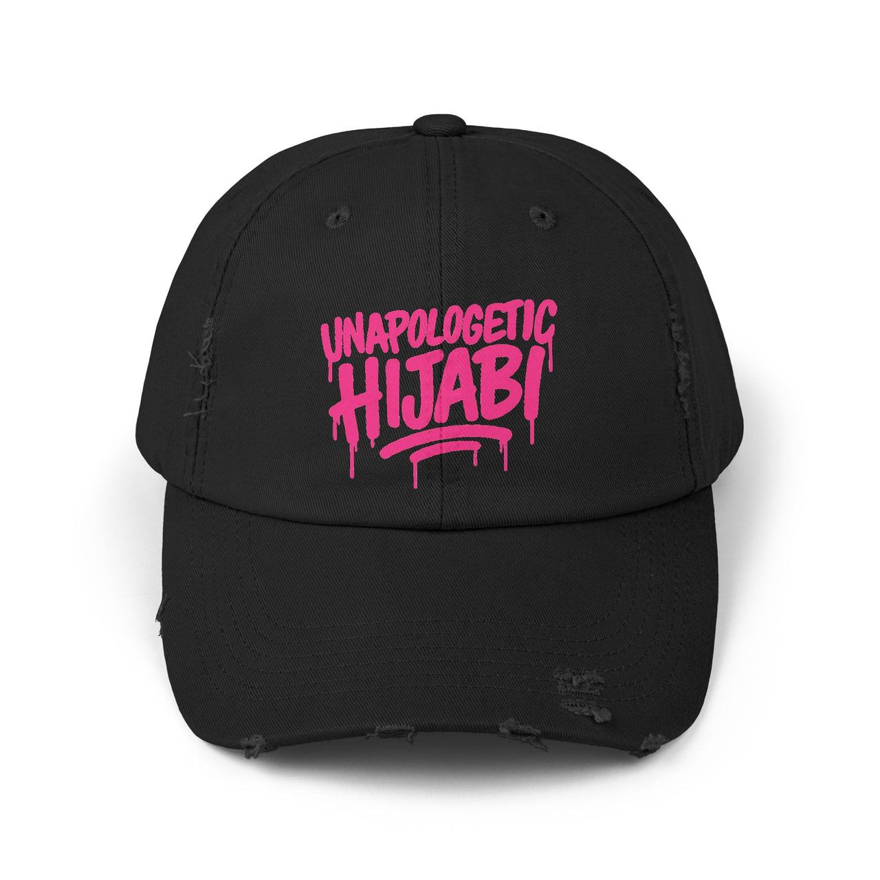 Unapologetic Hijabi Distressed Cap - Hijabi Girl Statement Baseball Hat
