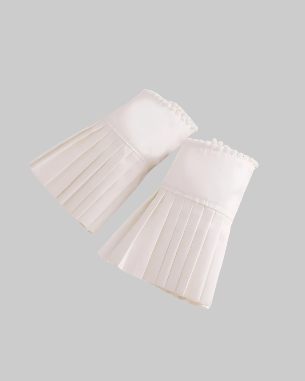 White Chiffon Pleated Flare False Cuffs – Elegant Fake Sleeves - Modestly Vogue 