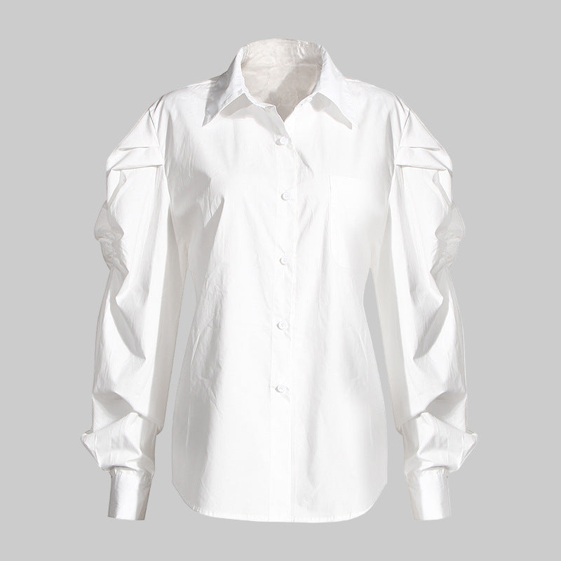 Trendy Two-Piece Denim Vest & Puff Sleeve Shirt Set for Women - Modestly Vogue 