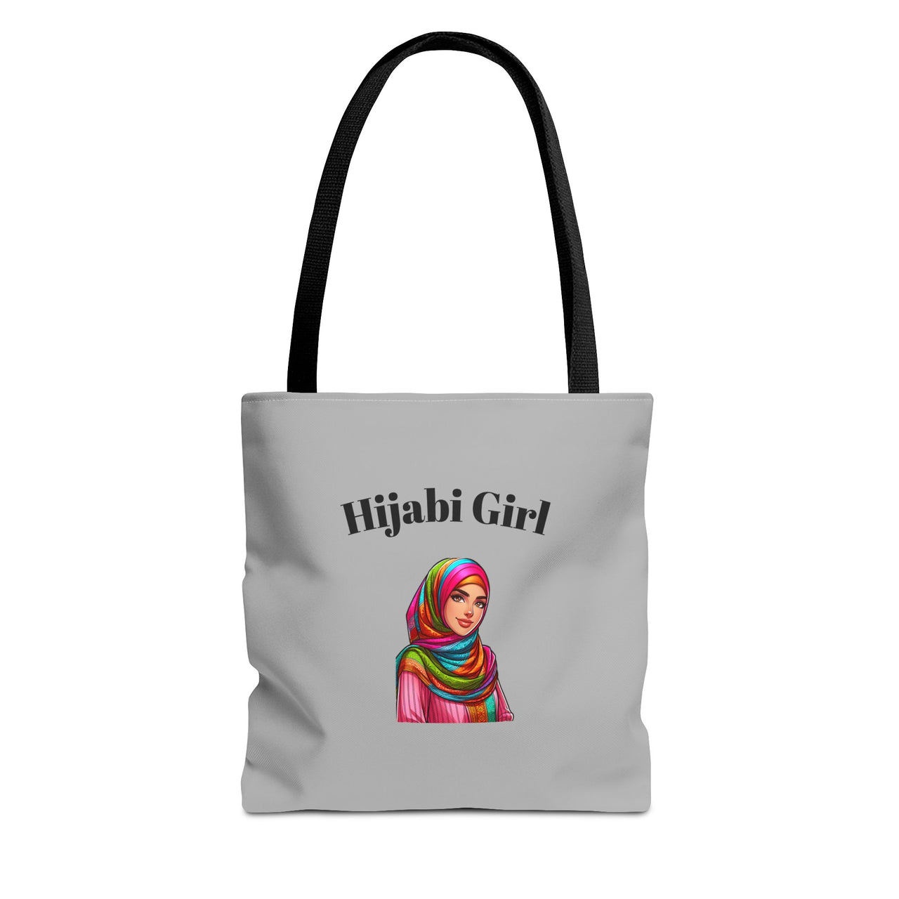 Colorful Hijabi Girl Tote Bag - Stylish and Functional for Every Occasion Grey - Modestly Vogue 