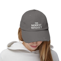 Unisex Distressed Cap – Modest Mindset Inspirational Hat for Everyday Style