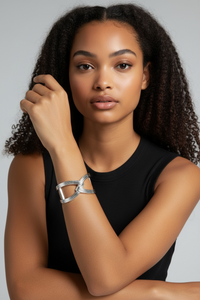 Wide Face Hollow Out Cuff Bracelet - Modestly Vogue 
