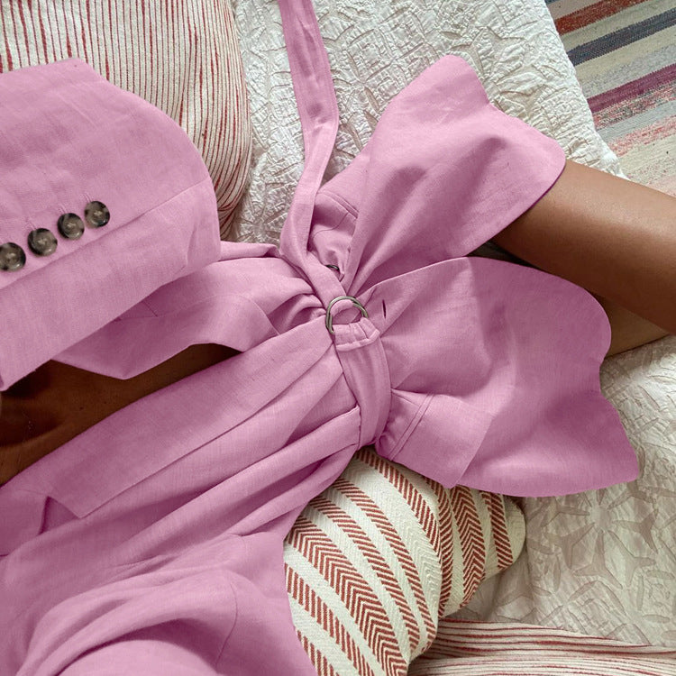 Cotton Cardigan Short Dress with Polo Collar & Lace-up Shirt Style - Modestly Vogue 