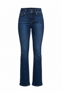 RISEN High Rise Flare Jeans With Seam Detail Waistband