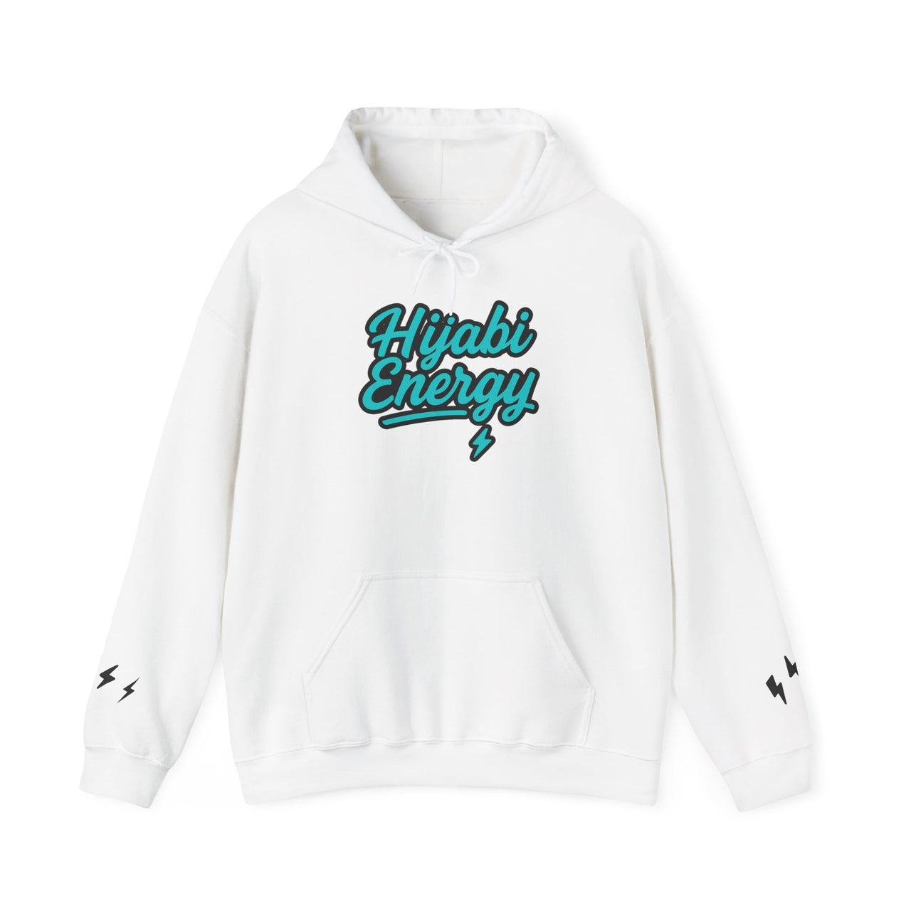 Hijabi Energy™  Hoodie — Bold Gold Script Hooded Sweatshirt