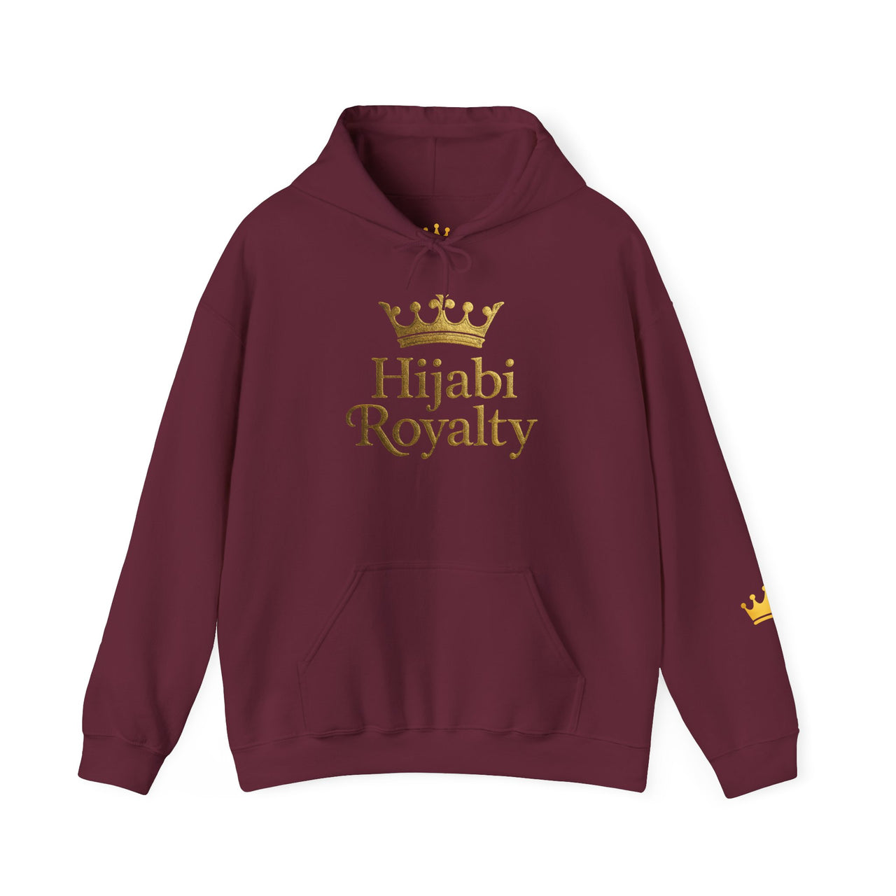 Hijabi Royalty™ Hoodie — Bold Gold Script Hooded Sweatshirt