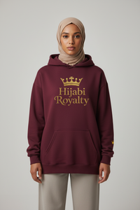 Hijabi Royalty™ Hoodie — Bold Gold Script Hooded Sweatshirt - Modestly Vogue 