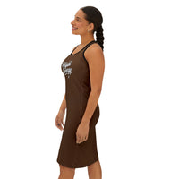 Brown Racerback Layering Athletic Dress — Hijabi Energy Minimal Script